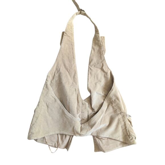 Y2K 2000s Waistcoat Corduroy Vest Tan M Cargo Utility Cyber Grunge Twilightcore - Picture 5 of 9
